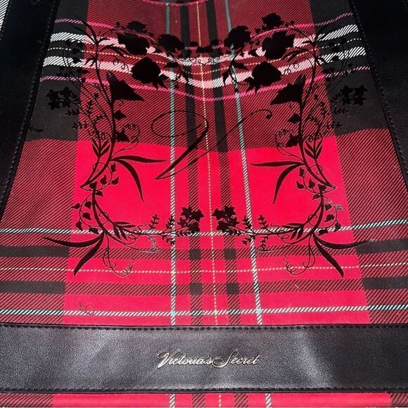 Victoria’s Secret plaid multi color red tote - Picture 2 of 10